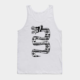 Aztec pattern snake dragon black Tank Top